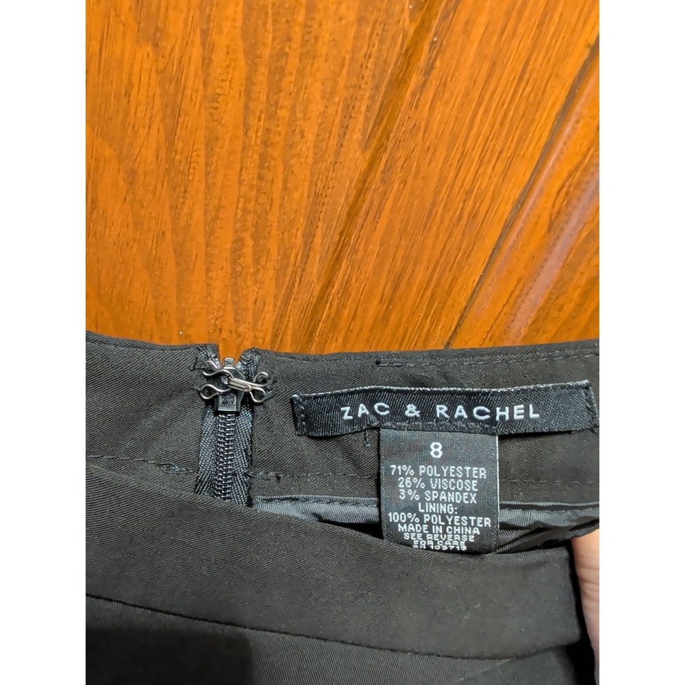 ZAC & RACHEL Black Skirt Scalloped Layered Sz 8 Evening Special Occasion Lined - Picture 4 of 8